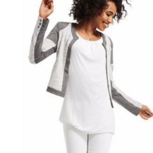 CAbi Shrunken Fit Gray Knit Moto Jacket 211